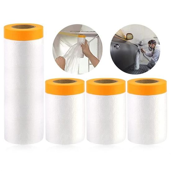 6x Masker Avec Ruban De Masquage - Ruban Adhésif De Masquage Avec Bâche