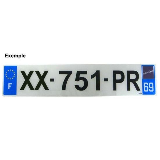 Plaque Immatriculation AUTO Plexiglass Nouvelle Norme SIV Blanche
