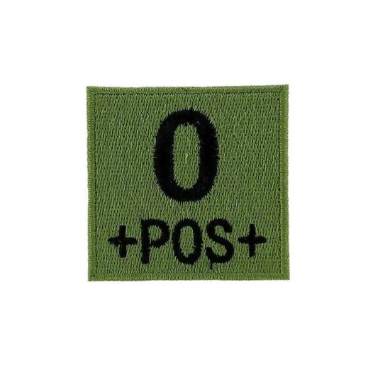 Porte-clés Brodé Patch Groupe Sanguin Militaire O+ Kaki - Neuf Avec étiquette - Fabriqué En France