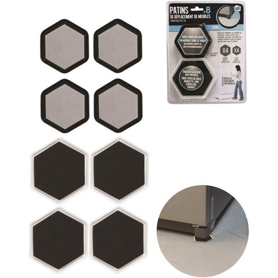 Lot De 40 Patins De Meubles Pour Moquettes - 28,7 Mm - Pour Déplacer Des Meubles, Moquettes Et