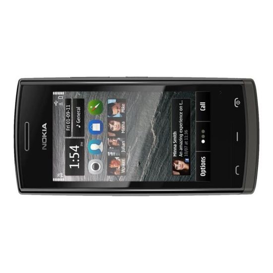 Nokia 500 Smartphone 3G microSDHC slot GSM 3.2" 640 x 360 pixels TFT 5 MP Symbian OS noir