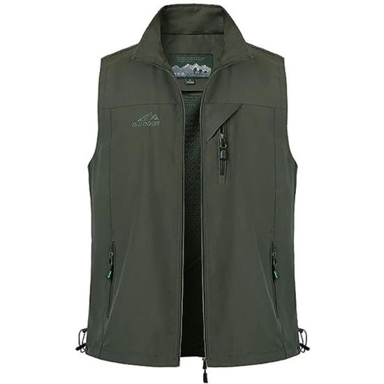Gilet Militaire Pêche Multi-poches – Séchage Rapide, Respirant, Idéal Plein Air - 10