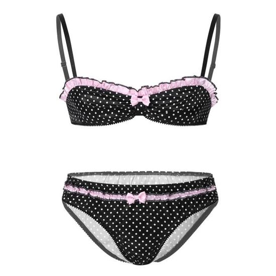 Culotte String Homme En Satin Avec Volants - Sous-vêtements Sexy Pour Soirée Lingerie Ou Jeu De Rôle - Taille M à XXL
