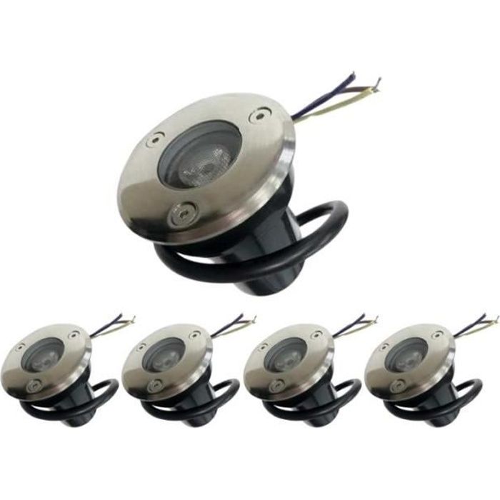 Spot LED Encastrable Extérieur IP65 220V Sol 3W 45° (Pack de 5) - Blanc Froid 6000K - 8000K - SILUMEN