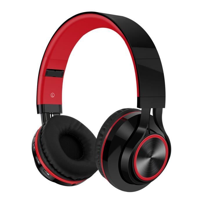 Casque stéréo Hi-Fi de casque pliable sans fil Bluetooth avec carte SD / TF Mic