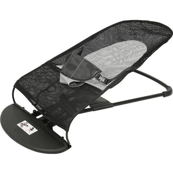 Transat Bébé Balancelle pour Nouveau-Né, de La Naissance à 3 ans (0-18 Kg),lavable, Inclinaison Réglable Noir