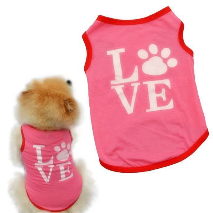 Nouveau mode d'été mignon Pet Dog Gilet chiot en coton imprimé T-shirt Manimaux DOG4517