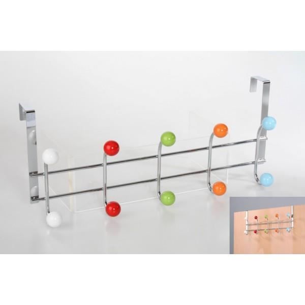 Porte manteau de porte 8 boules multicolores - 45 cm