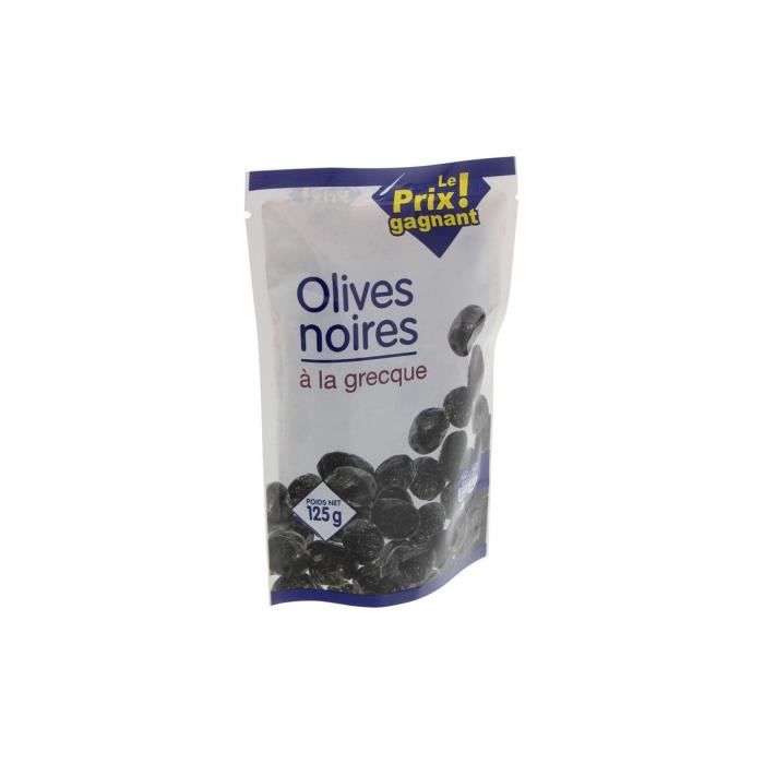 Olives noires à la grèque le prix gagnant Leader Price - 125g