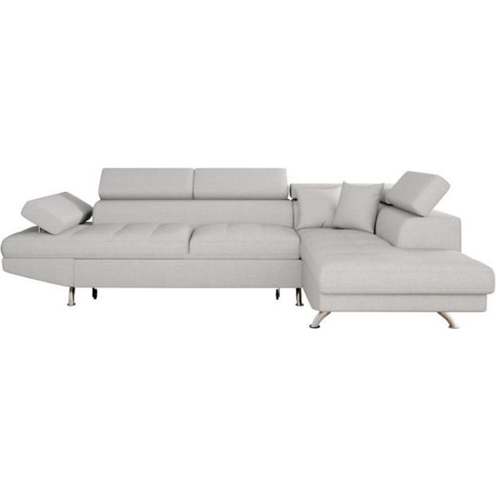 Canapé d'angle 5 places Gris Tissu Moderne Confort