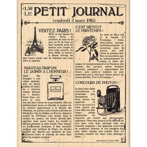 Florilèges Design FH113027 Tampon Scrapbooking le Petit Journal Beige 13 x 10 x 2,5 cm