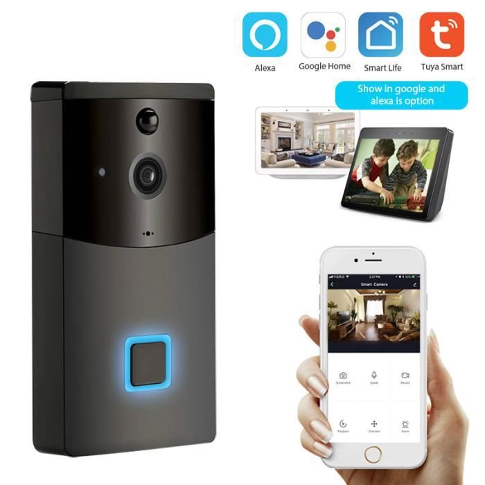 Caméra wi-fi 2.0mp, sonnette wi-fi, application Tuya, caméra pour maison connectée, étanche à la pluie, interphone vidéo sans fil, d