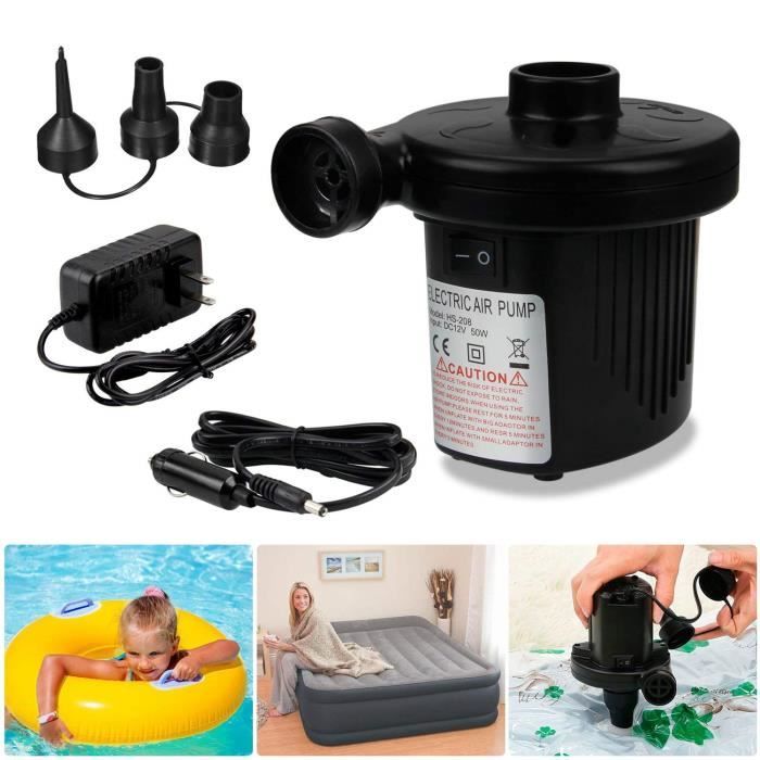 100pcs Pompe Électrique,DC12V/AC 230V-50Hz Gonfleur/Degonfleur Electrique, Pompe À Air, Pompe Gonfleur Électrique Avec 3 Buses
