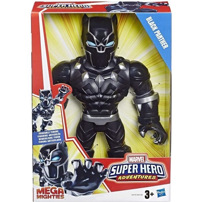 Playskool Heroes Marvel Super Hero Adventures Mega Mighties - Figurine Black Panther - 25 cm - Jouet enfants