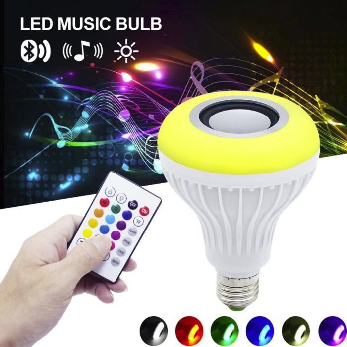 12W LED sans fil Bluetooth musique ampoule RGB E27 lampe Bul