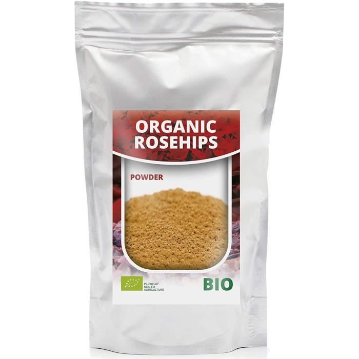 Cynorrhodon, Poudre de Cynorrhodon, Organique, Églantier en poudre BIO, Rosier sauvage bio moulu, Vitamine C, Rosa canina 1KG