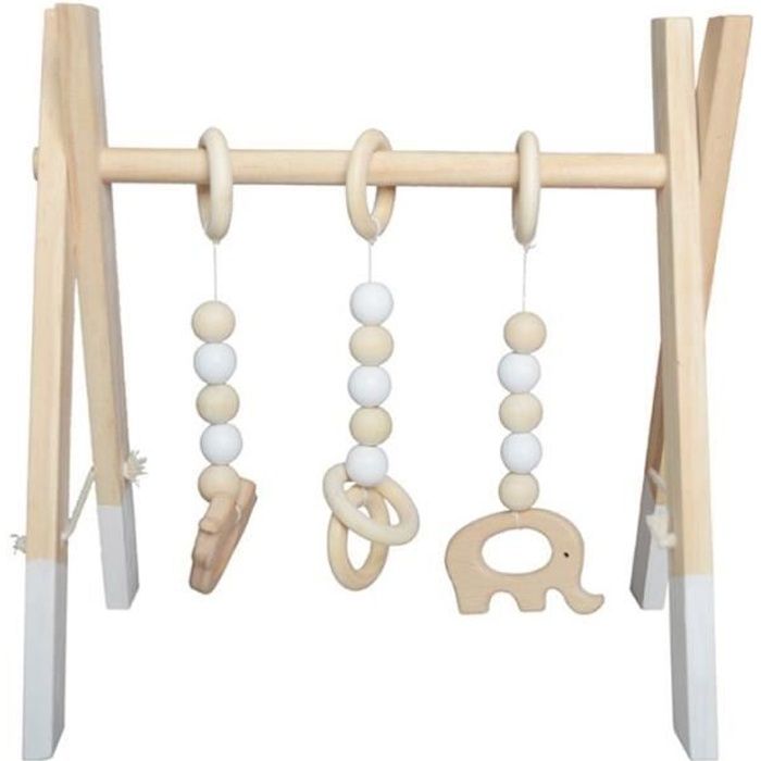 Tapis d'éveil,Simple nordique en bois nouveau né Fitness support enfants chambre décorative jouets photographie - Type White