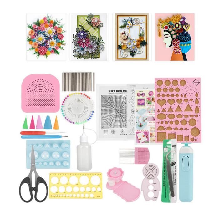 Kit d'outils de quilling, 24pcs contient de nombreux outils de papier quilling, ensemble d'artisanat de décoration d'artisanat, kit