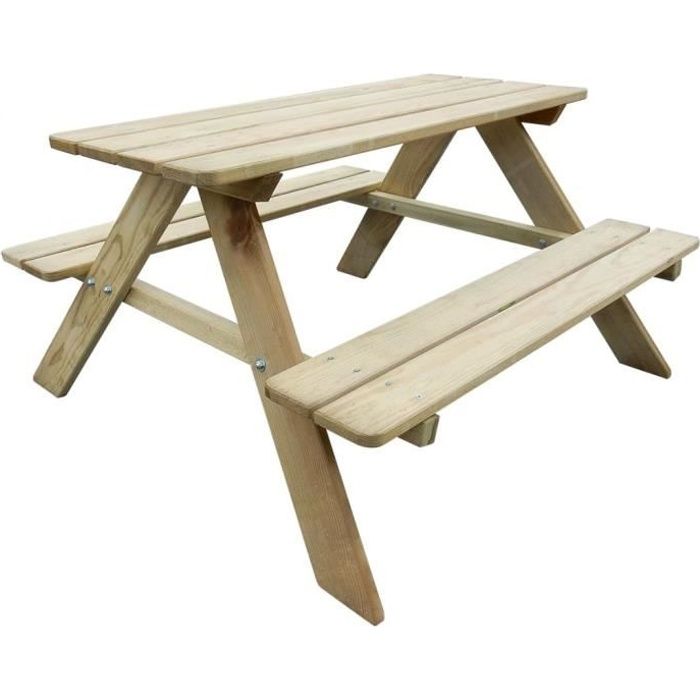 Version mise à jour Table de Pique-Nique en Bois Table Banc Meuble Jardin pour Enfants, résistant aux intempéries grâce à Son
