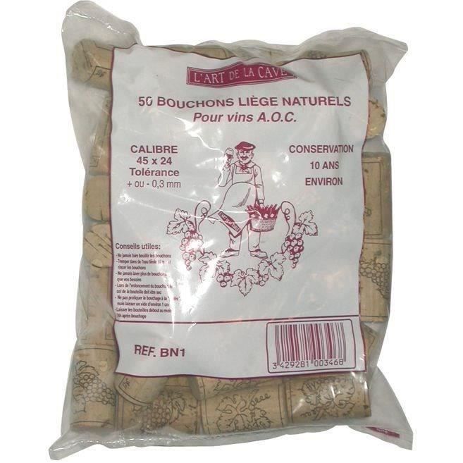BOUCHONNERIE JOCONDI Bouchon cylindrique en liège naturel x50 - 45x24 mm