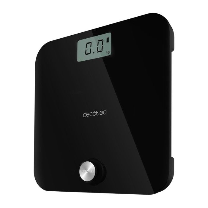 Cecotec Balance de salle de bain Surface Precision EcoPower 10000 Healthy Black Avec bouton, surface en verre trempé de haute