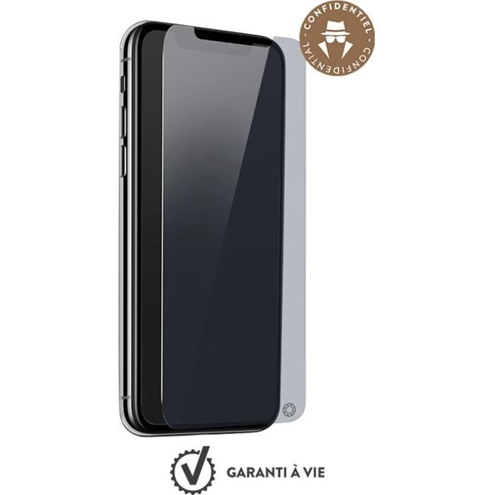 Protège-écran en verre trempé Force Glass fumé pour iPhone XS Max et kit de pose