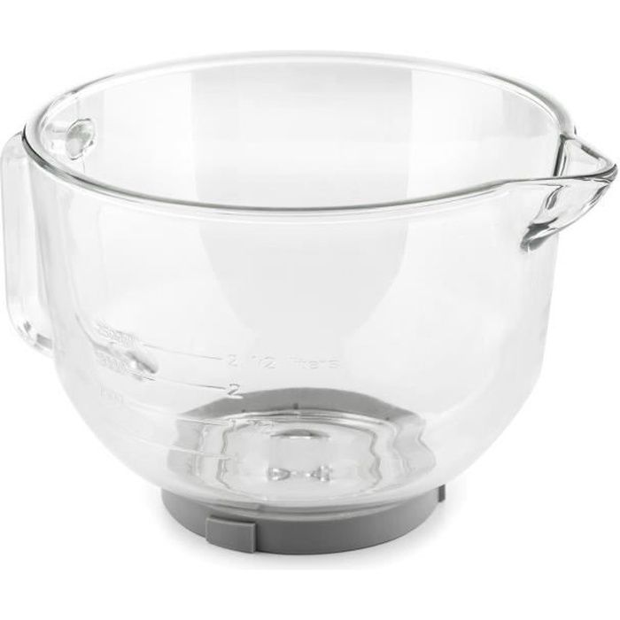 Klarstein Bella Glass Bowl Bol mélangeur de rechange en verre pour robot de cuisine multifonction 2G - Goût neutre - 2,5 litres
