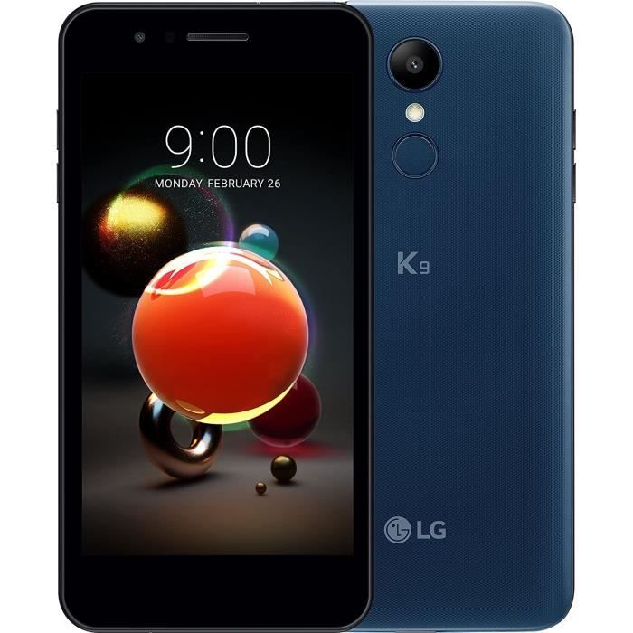 LG K9 Smartphon 5- 2GB RAM/16GB de stockage (appareil photo 8 mégapixels et 5 mégapixels en façade, batterie 2500 mAh) Bleu