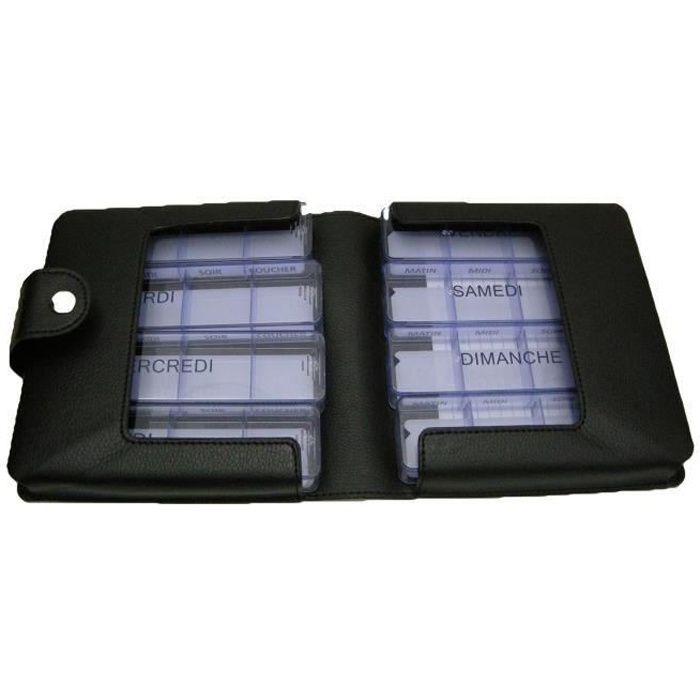 Pilulier semainier MEDIMAX - SIMILI, NOIR