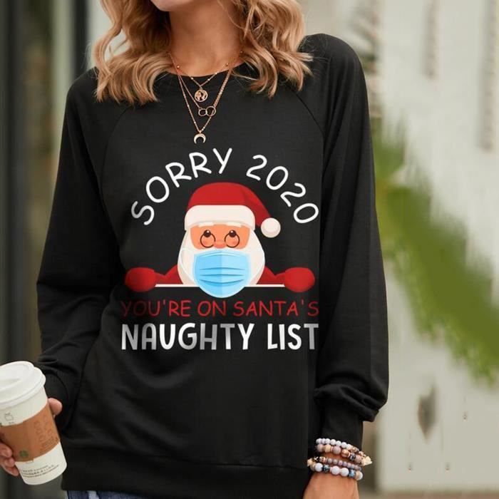 【PULL - CHANDAIL】Sweat-shirt à imprimé de lettres de Noël pour femmes TOP xiao1007
