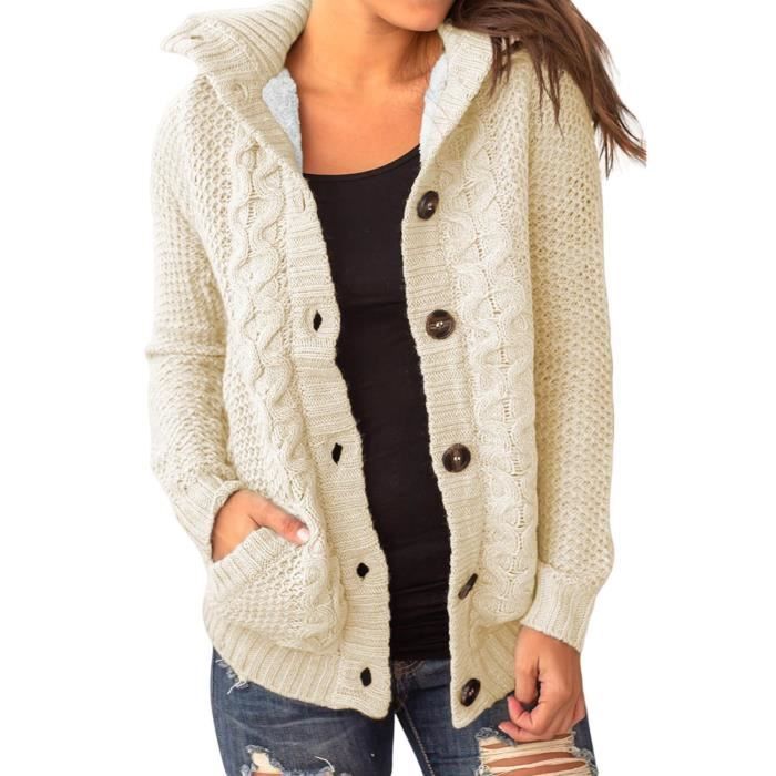 Pull Pour Femmes Chandail En Capuche Tricoté Chaud Femmes Chandails En Fourrure