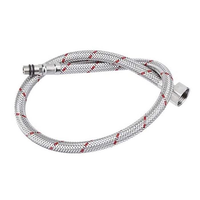 2pcs connecteur de robinet en acier inoxydable tuyaux flexibles de ligne d'alimentation en eau chaud froid (UK G1 - 2 -)-DIN