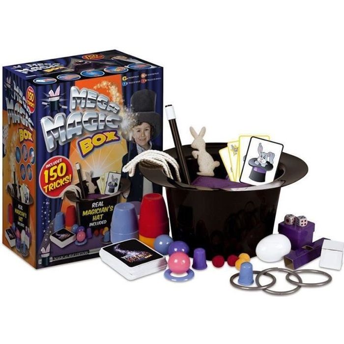 Coffret de Magie Enfant : Chapeau magicien avec 150 tours
