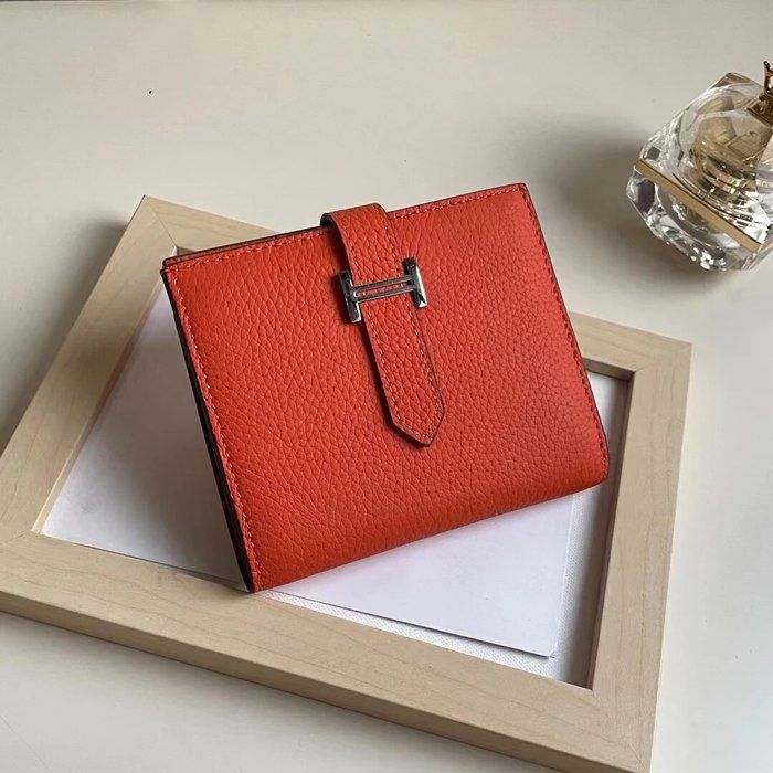 Karoukee Portefeuille Femme En Cuir Véritable - Petit Porte-Monnaie Élégant Avec Fermeture à Clip Dorée