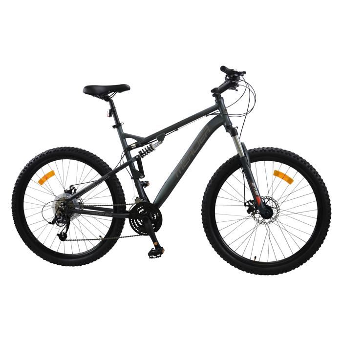 VTT 27,5'' MERCIER tt supendu - 24 vitesses - cadre mixte - noir