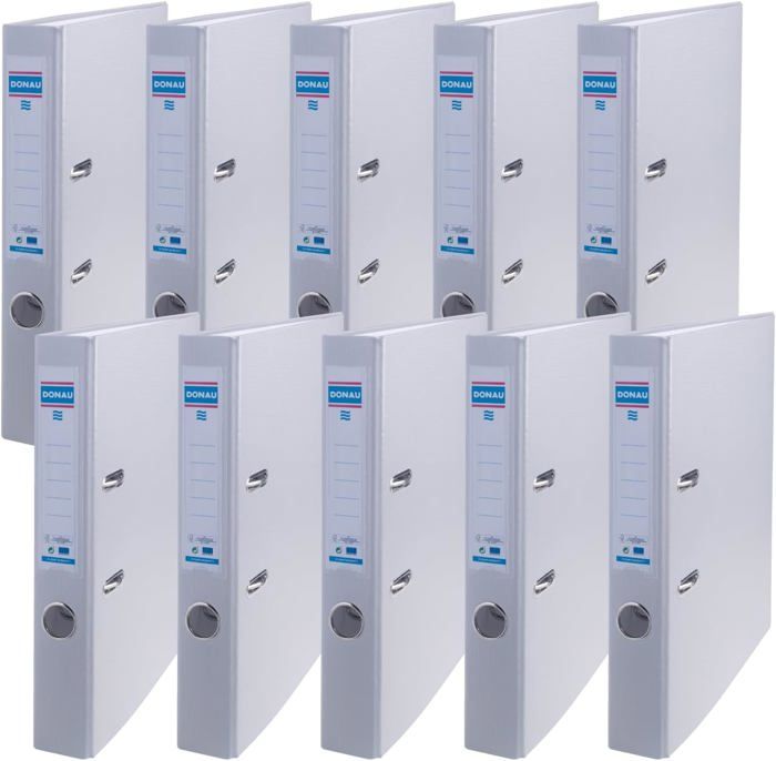 DONAU Lot De 10 Classeurs De Bureau Fins A4 5 Cm Turquoise - Classeur à Anneaux En D Robuste