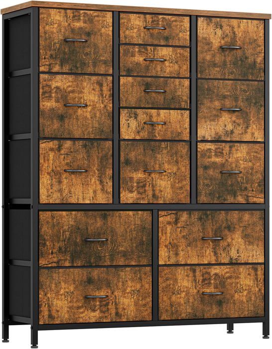 Commode de Chambre en Tissu Avec 15 Tiroir Commode de