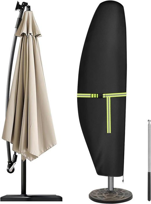 Housse de Protection pour Parasol Tissu Oxford 420D imperméable adaptée aux parasols autonomes de 2 à 4 mètres 265 x 40/70/50 cm