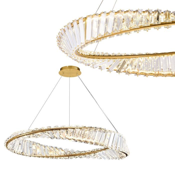 Lampe Suspendue De Plafond Led Toolight App1201-Cp Suspenion Led Or 5 X 5 X 98 Cm