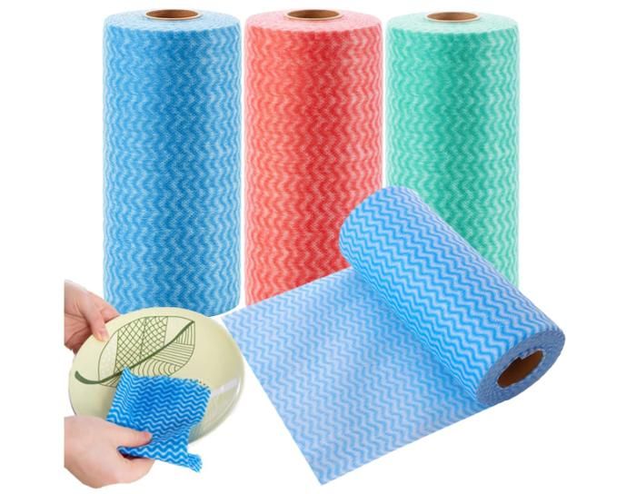 Lot de 3 rouleaux de chiffons jetables tout usage lingettes pratiques et réutilisables pour nettoyage de cuisine