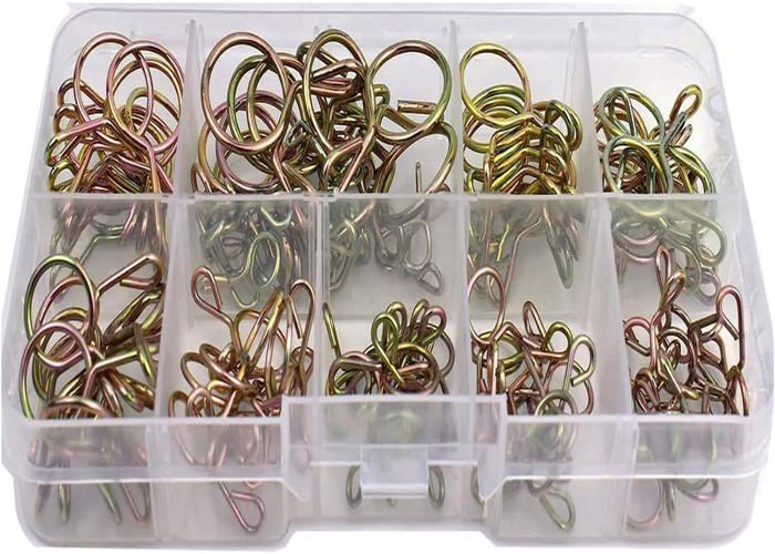 Lot De 120 Colliers à Ressort Pour Tuyaux - Tailles 6,8,10,12 Mm - Acier Allié, Couleur Or/or Rose - Pour Durite Essence, Etc.