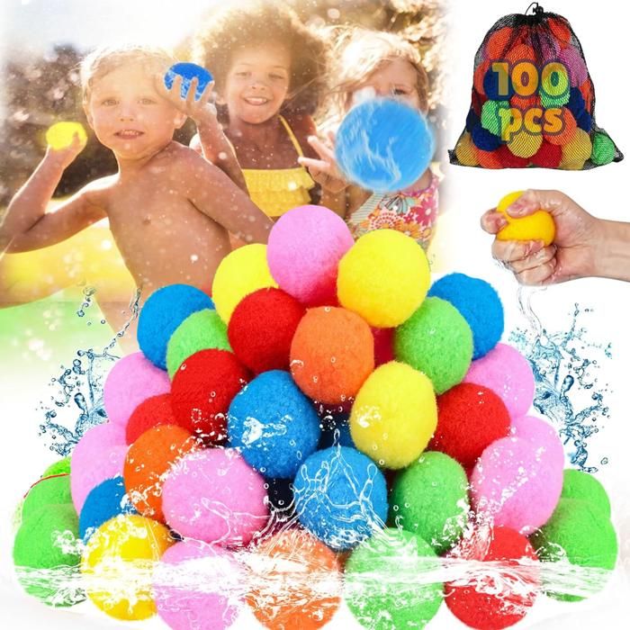 Reusable Water Balloons-BALLON DE WATER-POLORefillable Water Ballsfor Outdoor Summer Fun Water Games Pool Backyard Birthday Party