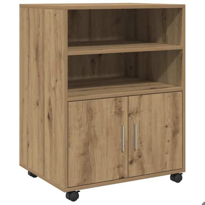 831565& Armoire à roulettes/appointTable basse - chêne artisanal 60x48x81 cm bois ingénierie