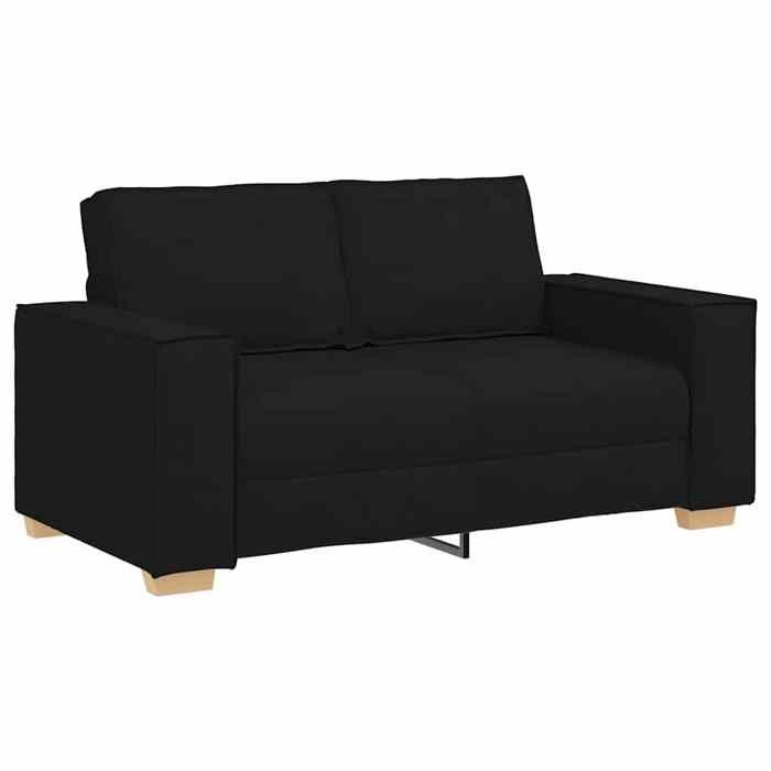 LMT - TOP@Canapé 2 places - Design accoudoirs - Sofa 2 personnes Classique - Noir 120 cm Tissu CC86548