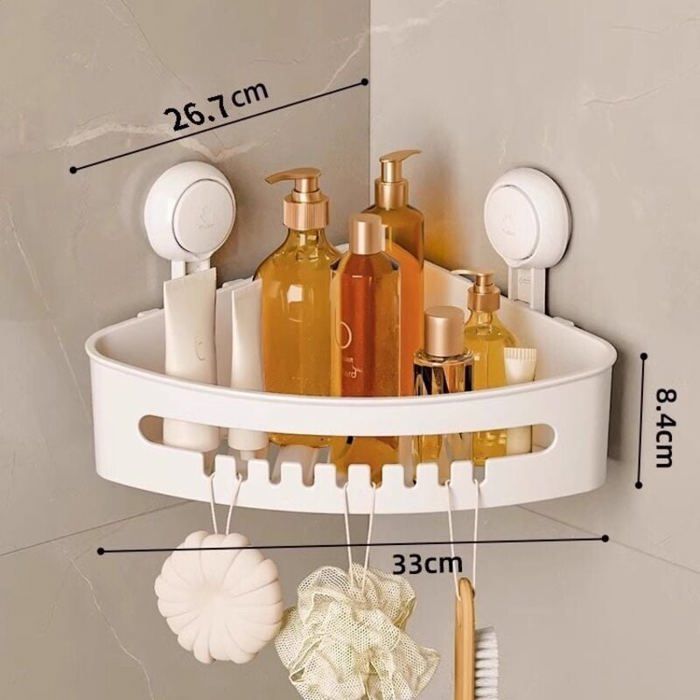 Étagère Angle à Ventouse Douche sans Perçage & Réutilisable Serviteur Douche à Ventouse de Coin Simple dInstallation Char