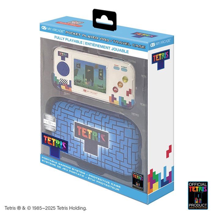 Console portable - JUST FOR GAMES - Pocket Player Pro Tetris - Bleu - Jeu Tetris intégré - Étui de transport inclus