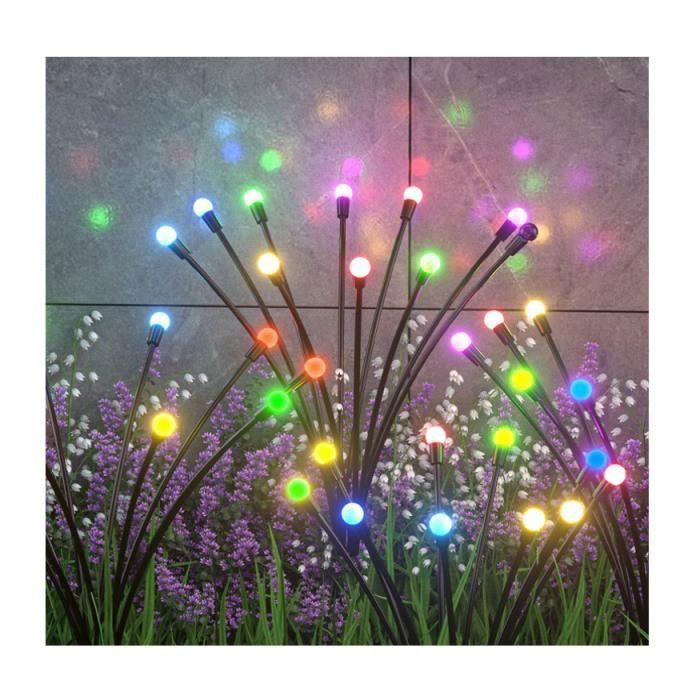 Lampe Solaire - Multicolore - 2 Pièces - 10 LED - IP65 Étanche - Jardin Extérieur Multicolore Multicolore DECORATION LUMINEUSE