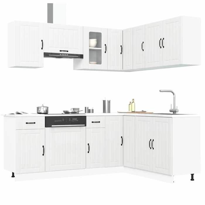 Ensemble darmoires de cuisine - vidaXL - Lucca - Bois dingénierie - 11 pièces - Blanc