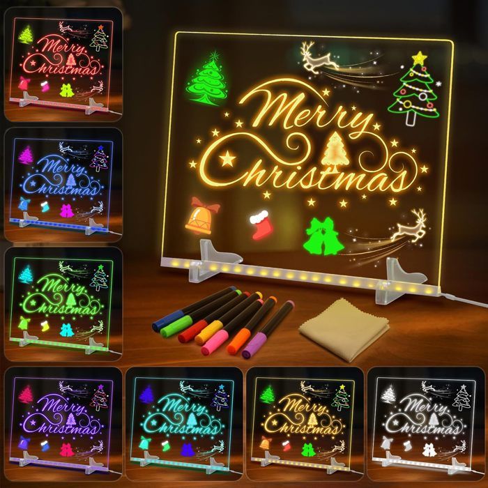 Tableau lumineux Message LED 30x20cm, Tablette lumineuse Dessin Enfant ...