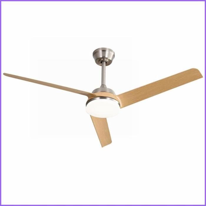 Ventilateur de Plafond 52 Pouces - LED 22W - Moteur DC Réversible - Télécommande - Nickel Brossé - Beverlyachorn